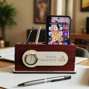 Desk Organizer With Clock