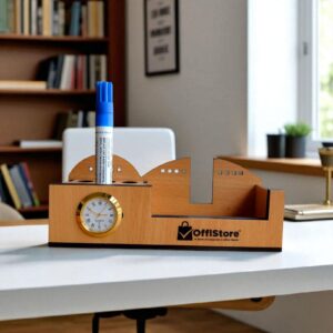 Desk Organizer With Clock